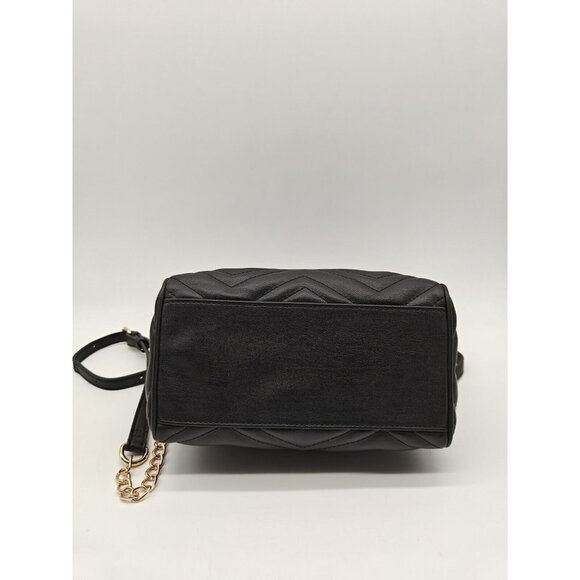 Anne Klein Quilted Faux Leather Double Handles Mini Crossbody - Black - Picture 5 of 9